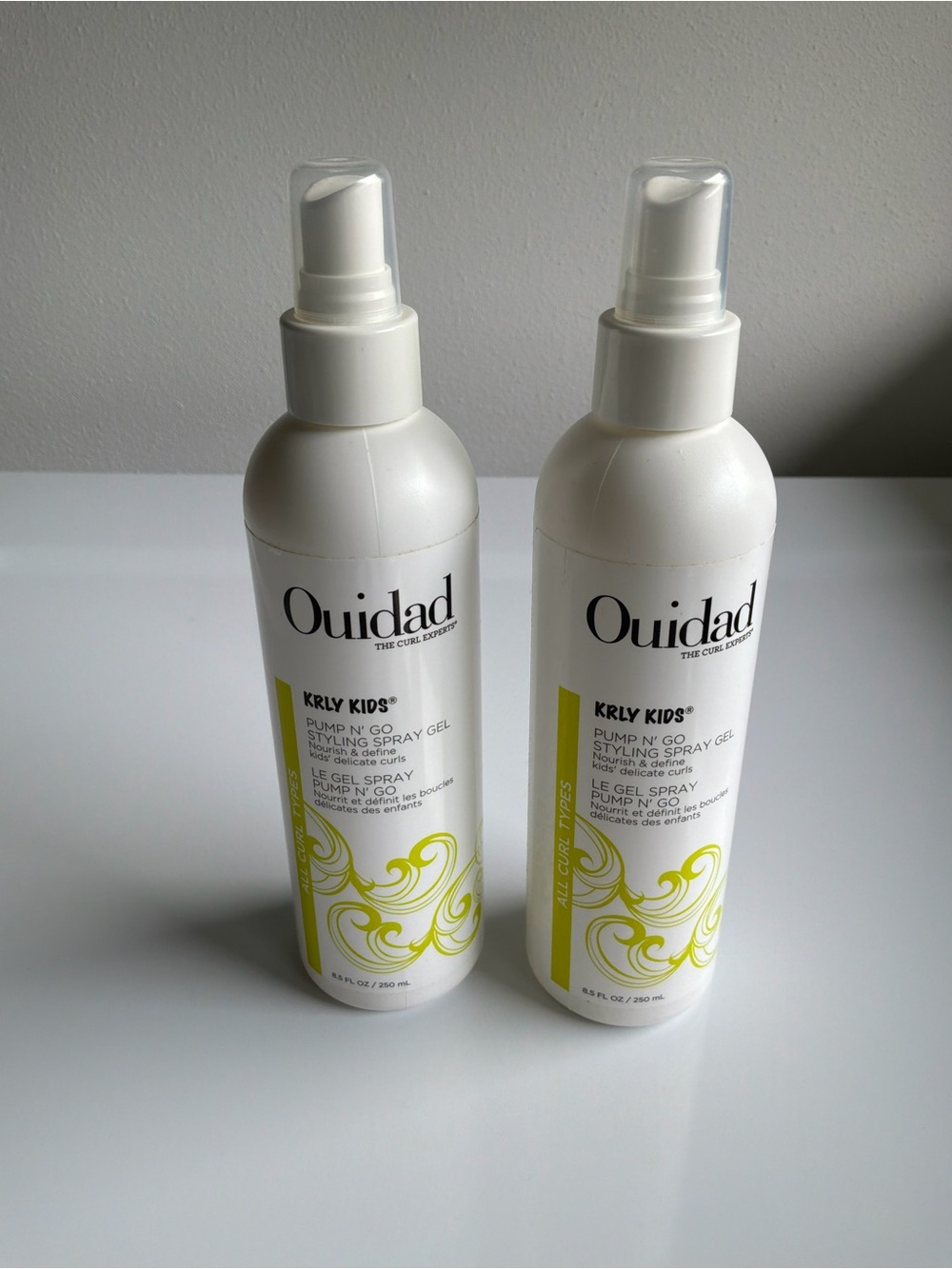 Ouidad Krly Kids Pump + Go Styling Spray Gel for Curly Hair 8.5 Oz Lot of 2